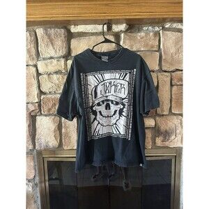 VTG Y2K Joker Brand Los Angeles T Shirt Black Skull Mens 2XL 90s Mister Cartoon